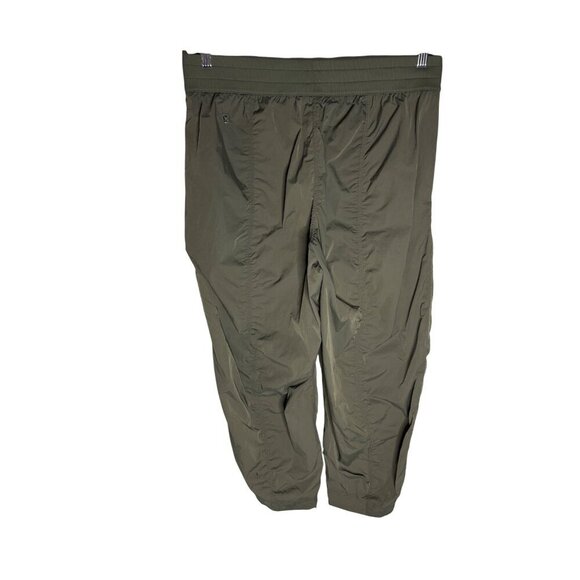 Lululemon Front Zip Mid-rise Ruched Crop Pants Army Green-sz 12 - Picture 12 of 14